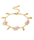 Cheery Blossom Flower Enamel Charm Thin Bracelet