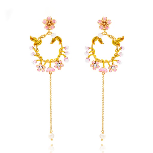 Cute Rabbits Bow Enamel Hook Earrings