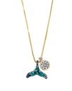 Dolphin Fish Tail Zircon Pendant Enamel Necklace