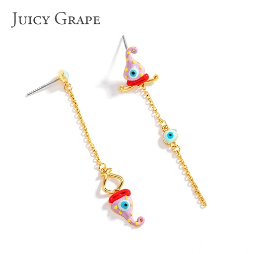 Hand Painted Enamel Glazed Daisy Little Bee Natural Pearl Hook Earrings Gold Plated Copper