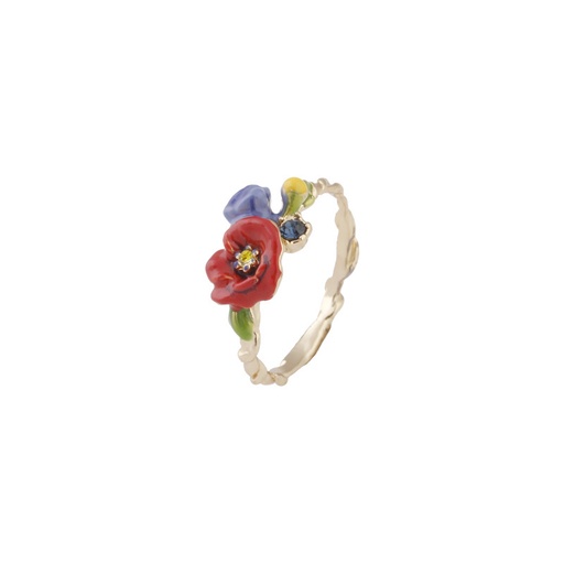 Peach Blossom Flower And Pearl Enamel Brooch