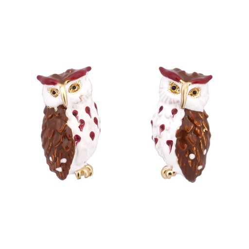 Hand Painted Enamel Glazed Rose Flower Inlaid Gem Earrings