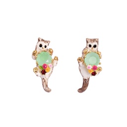 [19050876] Bird Cherry Blossom Gold Plated Jewelry Enamel Bracelet