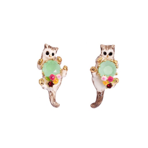 Bird Cherry Blossom Gold Plated Jewelry Enamel Bracelet