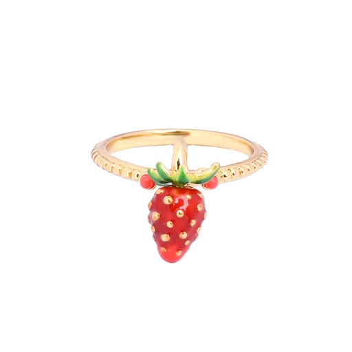 Colorful Flower And Crystal Enamel Adjustable Ring Jewelry Gift