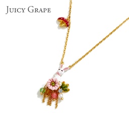 [19040698] Hand Painted Enamel Three-dimensional Butterfly Dicyclo- Gold Daisy Ring