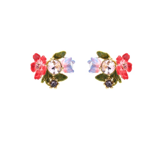 Juicy Grape Hand Painted Enamel Glazed Flower Daisy Eardrops Long Stud Earrings