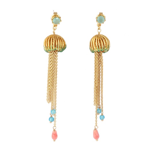 Lamb And Bunny Ice Cream Asymmetrical Enamel Earrings