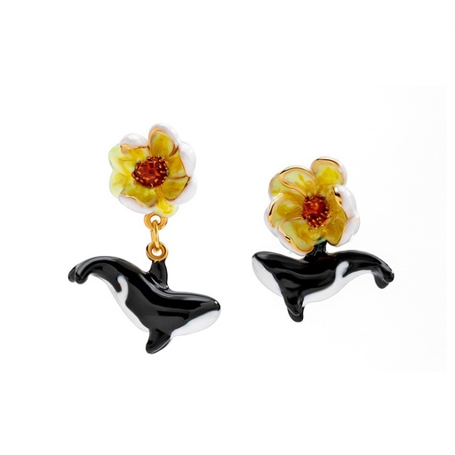Peacock and Flower Enamel Pendant Necklace Jewelry Gift