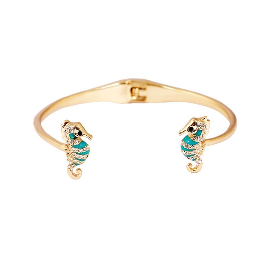 Hippocampus Gold Plated Jewelry Enamel Bracelet