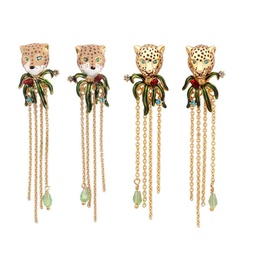 [19040683] Lavender and Crystal Enamel Earrings