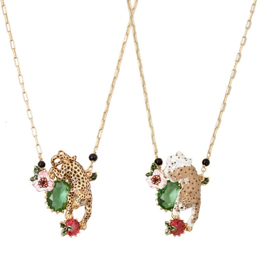 Panther Leopard Head Long Tassel Enamel Earrings