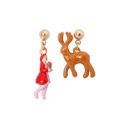 Cat Kitty Kitten And Stone Enamel Stud Earrings