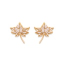 Maple Leaves Enamel Earrings Jewelry Stud Earrings