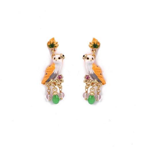 Oriole Bird Flower And Cherry Enamel Bracelet