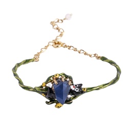[19040773] Champagne Oval-shaped Enamel Earrings Jewelry Stud Earrings