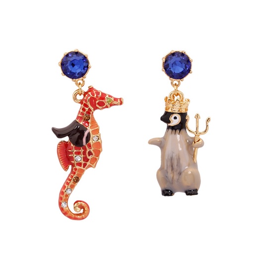 Pearl Bird Enamel Earrings Jewelry Stud Clip Earrings