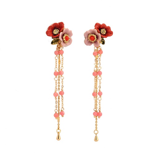 Pearl Butterfly Pendant Hand Painted Enamel Stud Earrings
