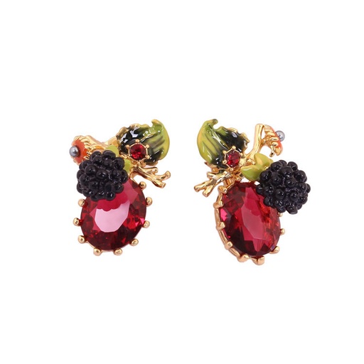 Cherry Blossom Butterfly Enamel Stud Dangle Earrings Jewelry Gift