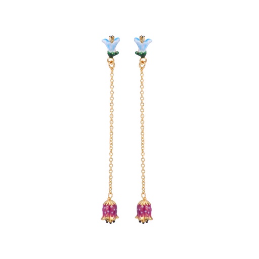Plating Gold Fund Enamel Glaze Cotton Rose Flower Crystal Drip Necklace Clavicle Chain