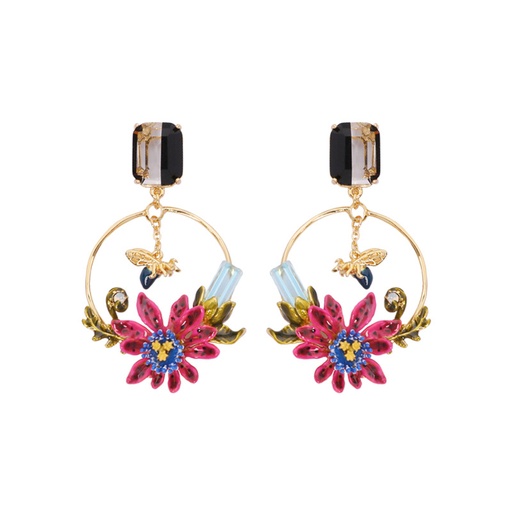 Owl Long Tassel  Enamel Earrings