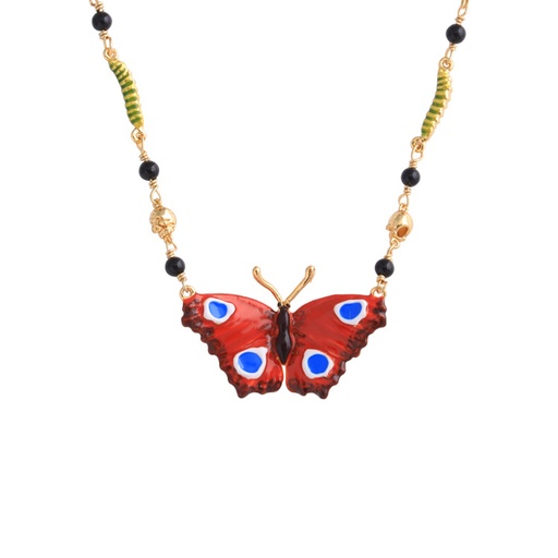 Rabbit and Chain Asymmetrical Enamel Earrings