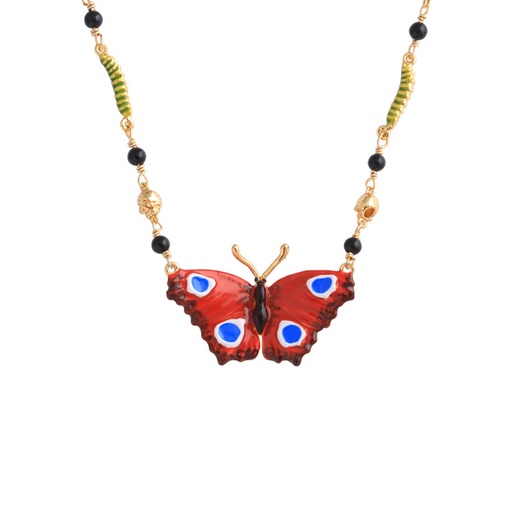 Red Butterfly Necklace Jewelry Electroplating Copper Plating Enamel Glaze Necklace Choker