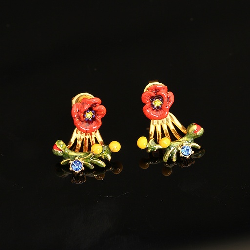 Rabbit Pearl Pendant Enamel Earrings