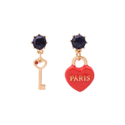 Red Flower Pearl Water-drop Enamel Earrings Jewelry Stud Earrings