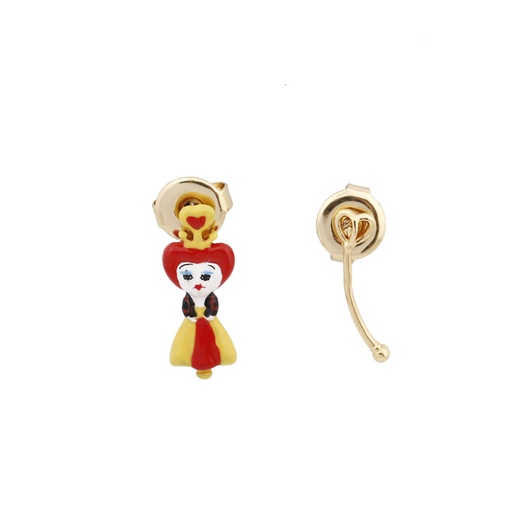 Red Gem Enamel Earrings Jewelry Stud Clip Earrings