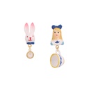 Resin Rabbit Girl Asymmetry Enamel Earrings Jewelry Stud Clip Earrings