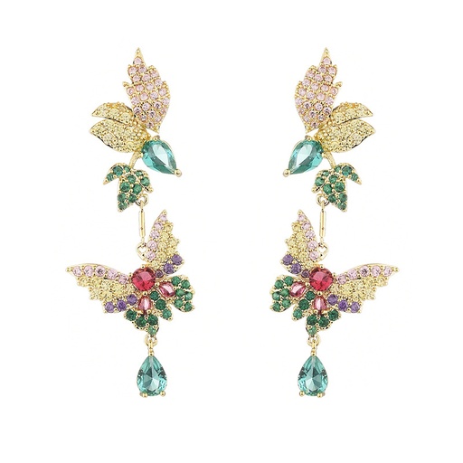 Round Flower Pendant Jewelry Hook Earrings