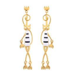 Chihuahua On A Flowering Branch Asymmetrical Enamel Earring
