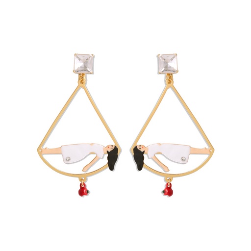 Snow White Deep Into The Sleep Of Death Enamel Earrings