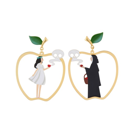 Snow White And Her Animal Friends Enamel Earrings
