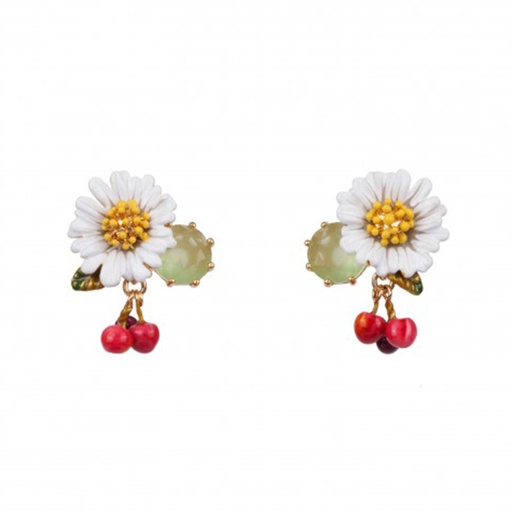Cute Cat Kitty Kitten On A Flowering Branch Enamel Stud Earrings Jewelry Gift