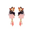 Chihuahua Puppy Dog With Fantasy Beads Enamel Earrings