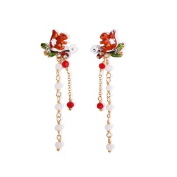 [19040860] Mimosa Yellow Fruit And Crystal Enamel Brooch Jewelry Gift