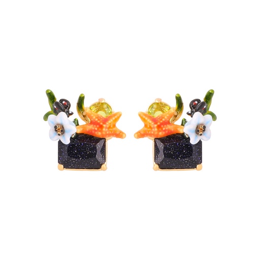 Squirrel And Beads Long Tassel Enamel Earrings