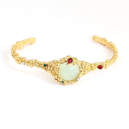 Green Gem Stone Crystal Gold Plated Bracelet Jewelry Gift