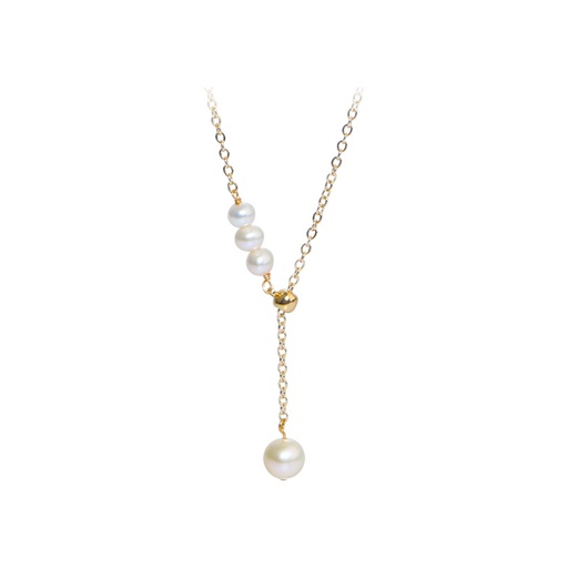 Freshwater Pearl 14K Gold Plated Y Adjustable Necklace