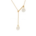Baroque Freshwater Pearl 14K Gold Plated Y Adjustable Necklace