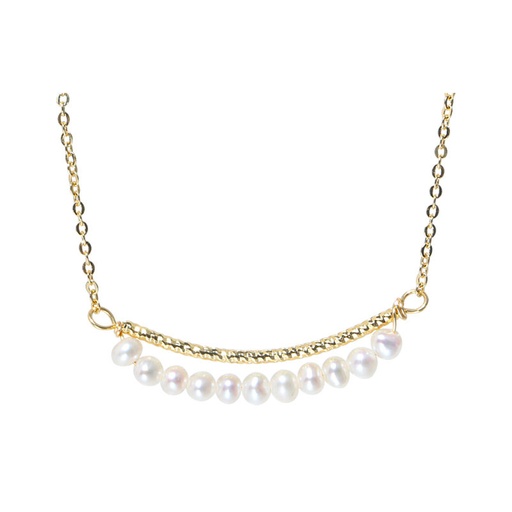Freshwater Pearl Smile14K Gold Plated Collarbone Necklace