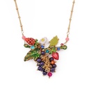 Grape And Strawberry Enamel Necklace