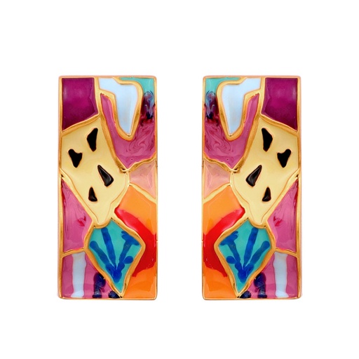 Abstract Painting Enamel Earrings