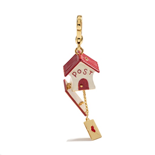 Post Box House With Envelop Heart Enamel Necklace Key Pendant With Chains