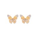 Butterfly With Zircon Enamel Stud Earrings Jewelry Gift