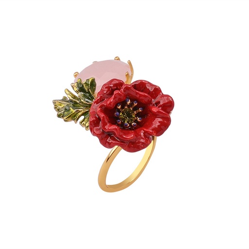 Love Flower And Crystal Enamel Necklace