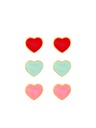 Lucky Heart Enamel Stud Earrings
