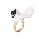 Swan Enamel Adjustable Ring